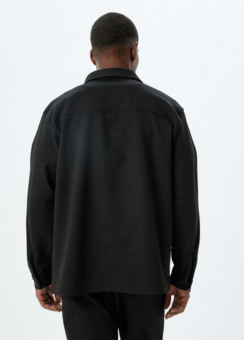 Черная кэжуал рубашка однотонная KOTON