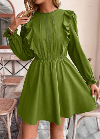 Світло-зелена кежуал сукня кльош SHEIN однотонна