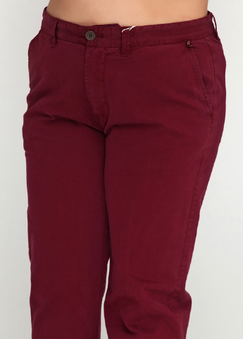 Бордовые кэжуал демисезонные прямые брюки Catbalou