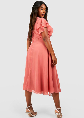 Рожева кежуал сукня кльош Boohoo однотонна