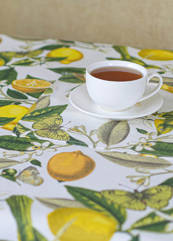 Скатерть с тефлоновым покрытием "Лимон" 2.4м х 1.5м + 8 салфеток Homedec - (253268580)