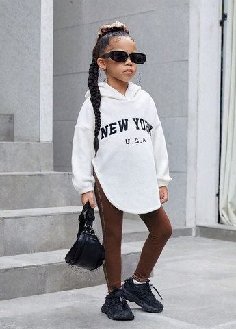 Коричневые демисезонные леггинсы SHEIN