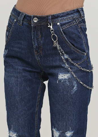 Темно-синие демисезонные зауженные, укороченные джинсы Only