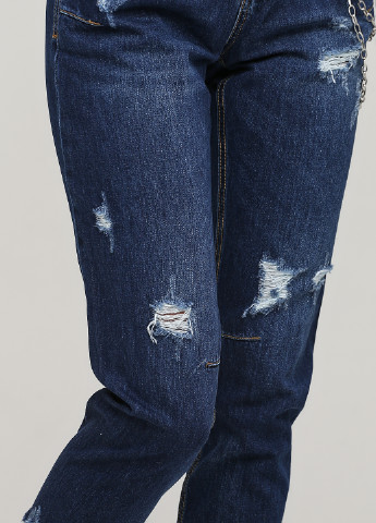 Темно-синие демисезонные зауженные, укороченные джинсы Only