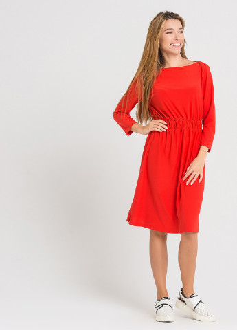 Красное кэжуал платье Vovk однотонное