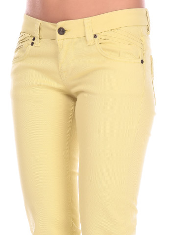 Желтые кэжуал летние прямые брюки Dept