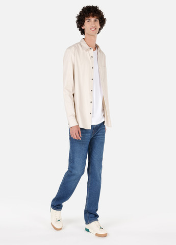 Светло-бежевая кэжуал рубашка однотонная Colin's