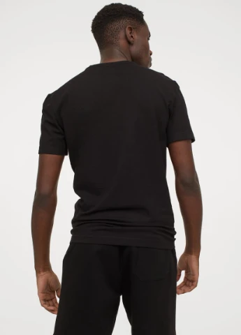 Черная футболка slim fit H&M