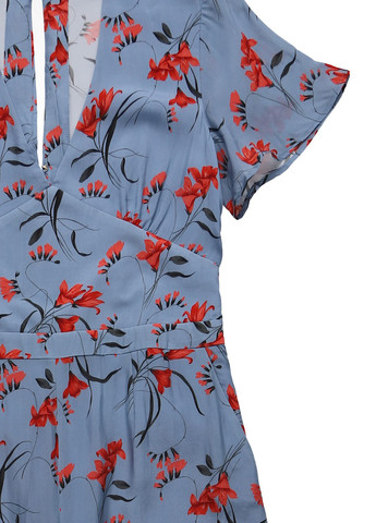 Комбинезон Ivy & Oak комбинезон-брюки цветочный голубой кэжуал купро