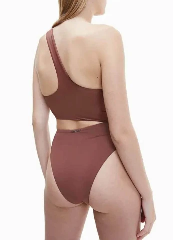 Коричневый летний купальник слитный Calvin Klein