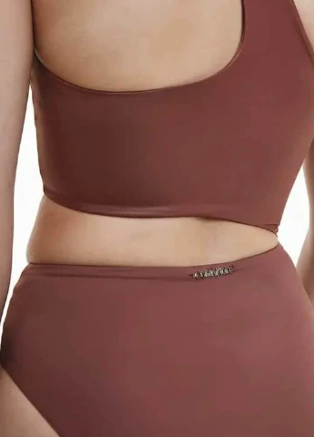 Коричневый летний купальник слитный Calvin Klein