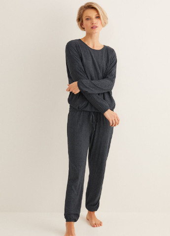 Темно-серая всесезон пижама (лонгслив, брюки) лонгслив + брюки Women'secret