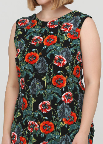 Комбинированное кэжуал платье футляр ANVI с цветочным принтом