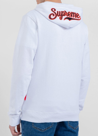 Біла спортивна кофта з капюшоном Supreme Spain (228133696)