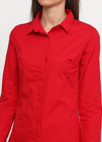 Красное кэжуал платье рубашка Made in Italy однотонное