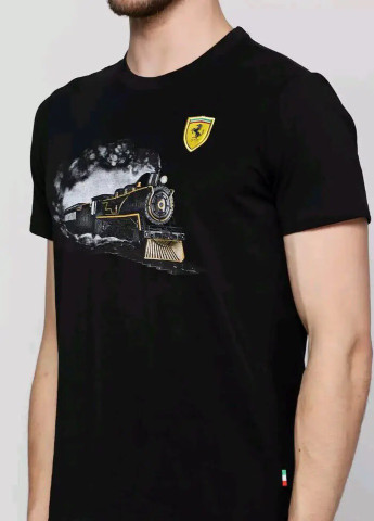 Черная футболка мужская ferrari Puma Train