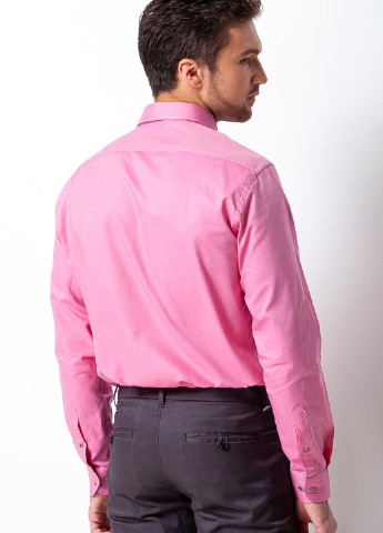 Розовая кэжуал рубашка однотонная Giovane Rossi с длинным рукавом