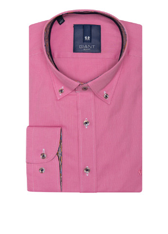 Розовая кэжуал рубашка однотонная Giovane Rossi с длинным рукавом
