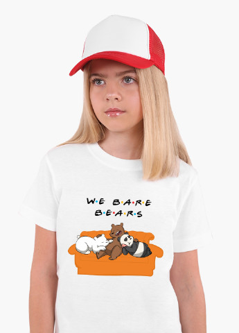 Белая демисезонная футболка детская вся правда о медведях (we bare bears) белый (9224-2890) 164 см MobiPrint