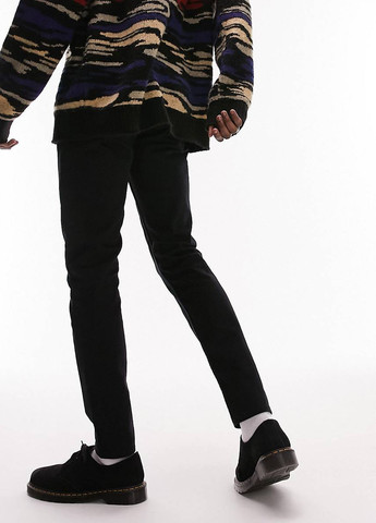 Черные демисезонные укороченные джинсы Topman