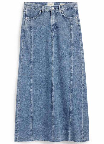 Синяя джинсовая однотонная юбка C&A а-силуэта (трапеция)