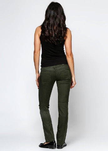 Темно-зеленые кэжуал демисезонные прямые брюки Freesoul