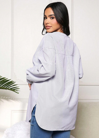 Сиреневая кэжуал рубашка в полоску SHEIN