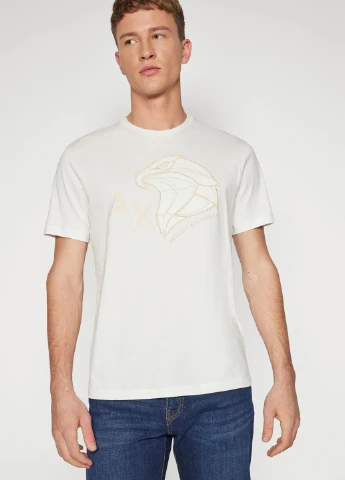 Молочная футболка Armani Exchange
