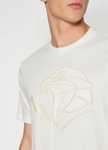 Молочная футболка Armani Exchange