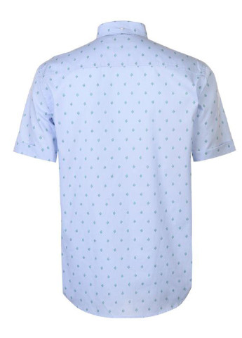Голубой кэжуал рубашка с рисунком Pierre Cardin с коротким рукавом