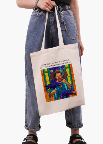 Эко сумка шоппер белая Винсент Ван Гог (Vincent van Gogh) (9227-2961-WT-1) 41*35 см MobiPrint (228156135)