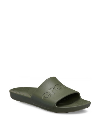 Хаки пляжные, домашние, кэжуал шлепанцы Crocs