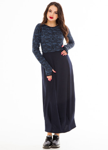 Синя кежуал сукня довга Alpama з камуфляжним принтом