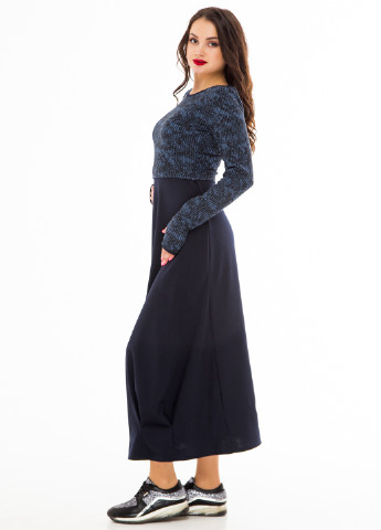 Синее кэжуал платье макси Alpama с камуфляжным принтом
