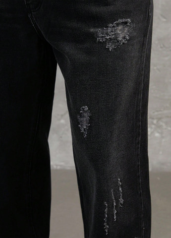 Черные демисезонные прямые джинсы SHEIN