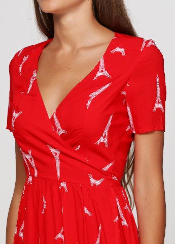 Красное кэжуал платье Gator с рисунком