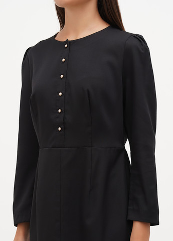 Чорна кежуал, ділова сукня футляр GENEVIE однотонна