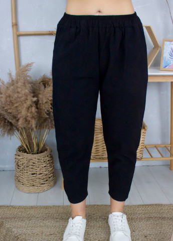 Черные кэжуал летние укороченные брюки JEANSclub