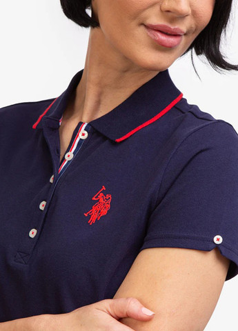 Синя спортивна, кежуал сукня поло U.S. Polo Assn. з логотипом