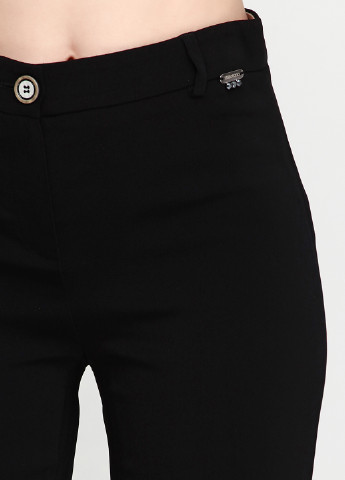 Черные классические демисезонные прямые брюки Sassofono