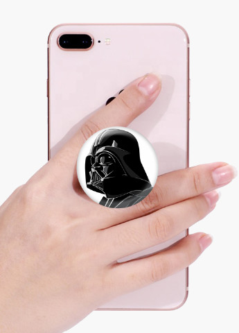 Попсокет (Popsockets) держатель для смартфона Дарт Вейдер (Darth Vader) (8754-1480) Черный MobiPrint (216748227)