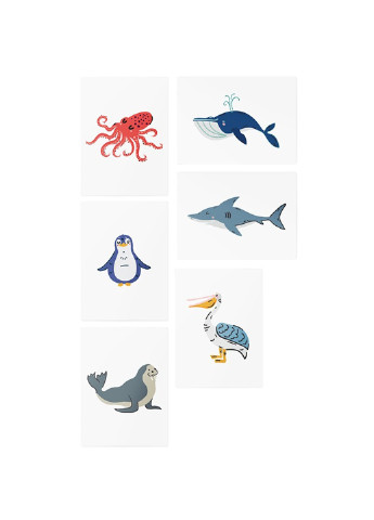 Временные тату с дополненой реальностью "Ocean Animals AR Set" TATTon.me (254255563)