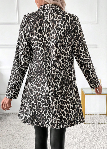 Комбинированное демисезонное Пальто двубортное SHEIN