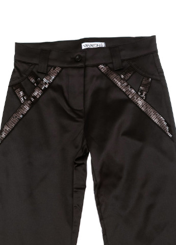 Черные классические демисезонные со средней талией брюки Vivien