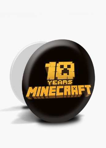 Попсокет (Popsockets) держатель для смартфона Майнкрафт (Minecraft) (8754-1171) Черный MobiPrint (216748483)