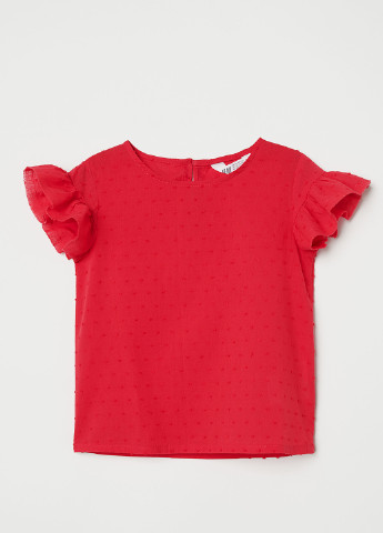 Красная блузка с коротким рукавом H&M летняя