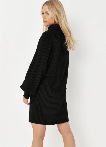 Черное кэжуал платье платье-свитер Missguided однотонное