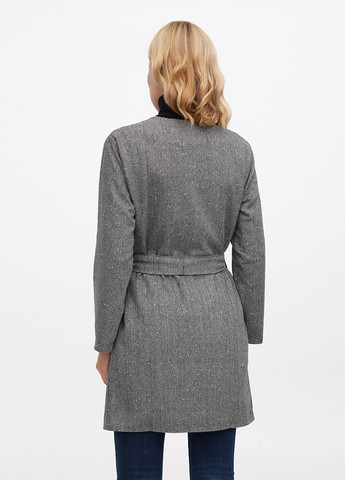 Серый женский удлиненный жакет из смешанной шерстяной ткани KASTA design меланжевый - демисезонный