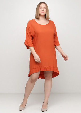Оранжевое кэжуал платье New Collection однотонное