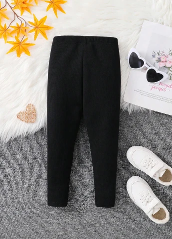 Черные зимние леггинсы SHEIN